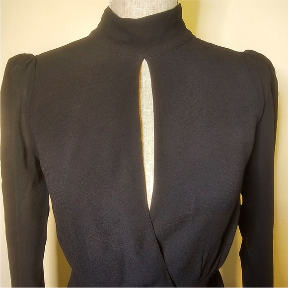 Reformation Otessa Black Wrap Mini Dress - Picture 5 of 8